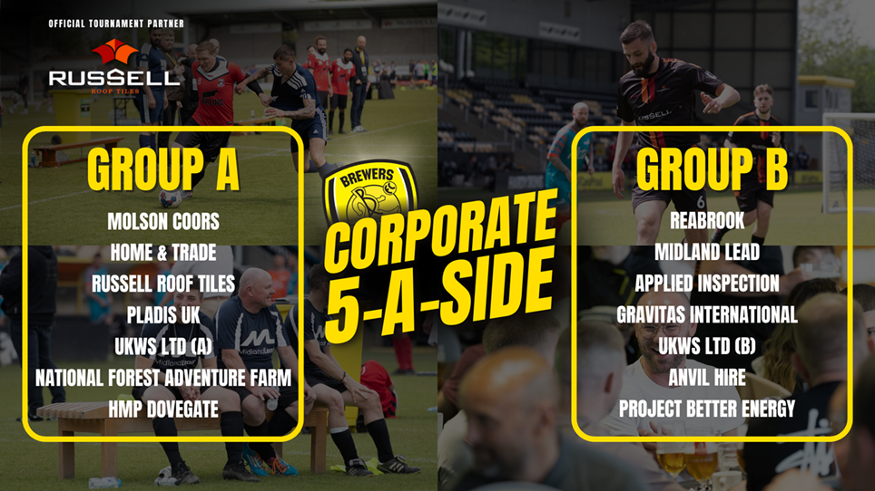 DRAW COMPLETE FOR UPCOMING CORPORATE FIVE-A-SIDE TOURNAMENT
